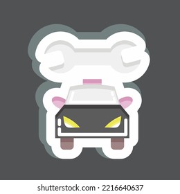 Sticker Car Mechanic. suitable for Automotive symbol. simple design editable. design template vector. simple illustration