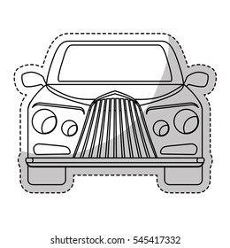 sticker of car vehicle icon over white background. vector illustration