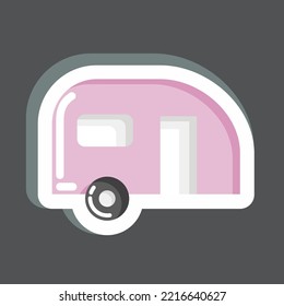 Sticker caravan. suitable for Automotive symbol. simple design editable. design template vector. simple illustration