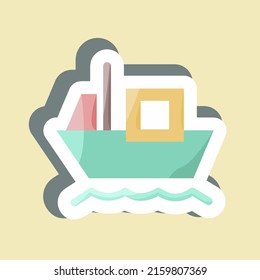 Sticker Cargo Barge. suitable for education symbol. simple design editable. design template vector. simple illustration
