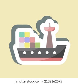 Barco de carga adhesivo. adecuado para el símbolo Educación. diseño simple editable. vector de plantilla de diseño. ilustración simple