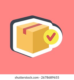 Sticker cargo verification. Export import elements.