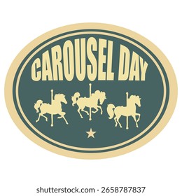 Sticker for Carousel Day celebration, vector illustration