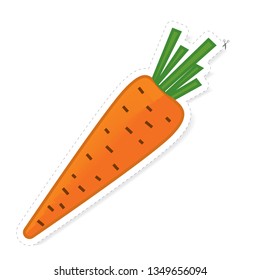sticker with carrot, vegetable