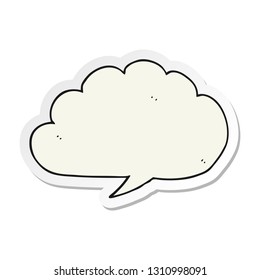 sticker of a carton cloud speech bubble