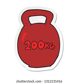 sticker of a cartoon 200kg kettle bell