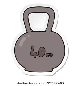 sticker of a cartoon 40kg kettle bell weight