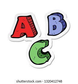 Aufkleber mit Cartoon-ABC-Buchstaben