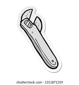 sticker of a cartoon adjustable spanner