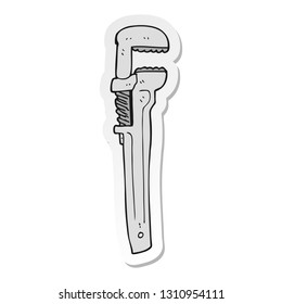 sticker of a cartoon adjustable wrench