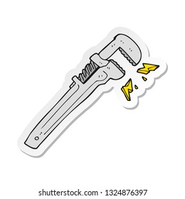 sticker of a cartoon adjustable wrench