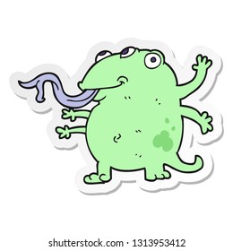 sticker of a cartoon alien
