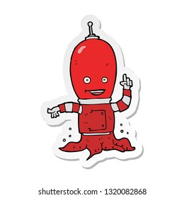 sticker of a cartoon alien spaceman