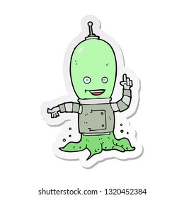 sticker of a cartoon alien spaceman