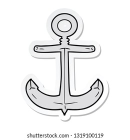 sticker of a cartoon anchor