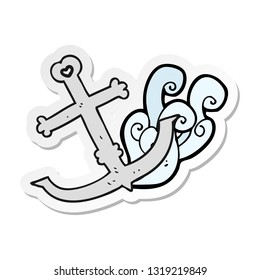 sticker of a cartoon anchor