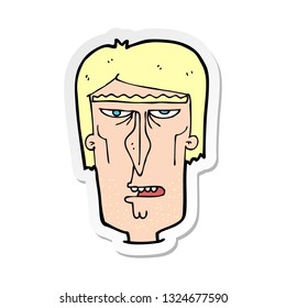 pegatina de una caricatura de cara enojada