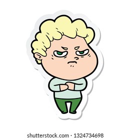 sticker of a cartoon angry man