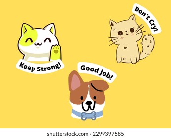 Sticker Cartoon Animals Funny and Beauty