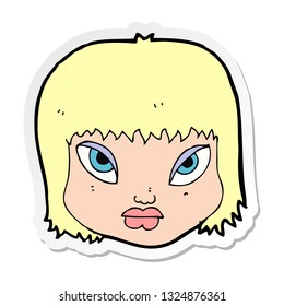 sticker of a cartoon annoyed face