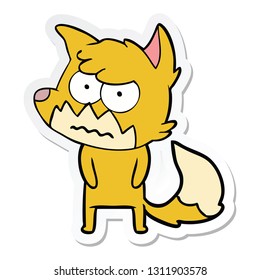 sticker of a cartoon annoyed fox