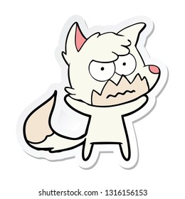 sticker of a cartoon annoyed fox