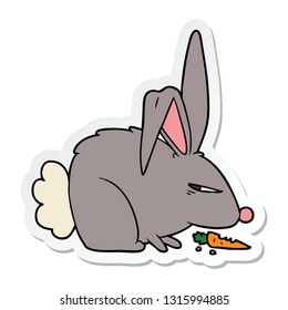 sticker of a cartoon annoyed rabbit