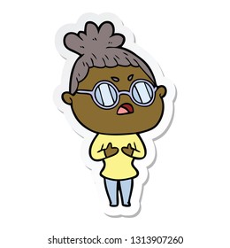 sticker of a cartoon annoyed woman