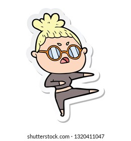 sticker of a cartoon annoyed woman