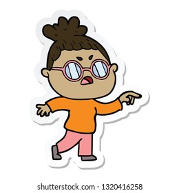 sticker of a cartoon annoyed woman