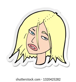 sticker of a cartoon annoyed woman