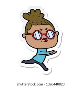sticker of a cartoon annoyed woman
