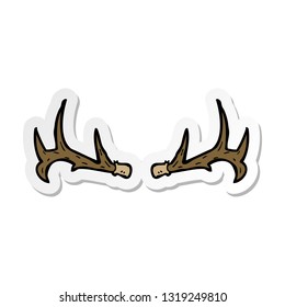 sticker of a cartoon antlers