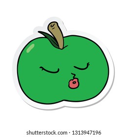sticker of a cartoon apple