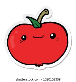 pegatina de una manzana de dibujos animados
