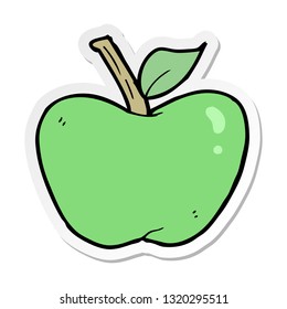 pegatina de una manzana de dibujos animados