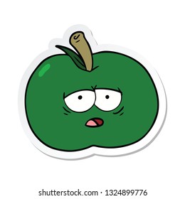 sticker of a cartoon apple
