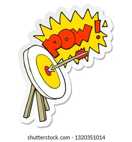 sticker of a cartoon archery target