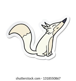 sticker of a cartoon arctic fox