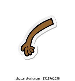 sticker of a cartoon arm