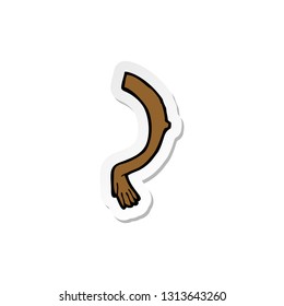 pegatina de un brazo de dibujos animados