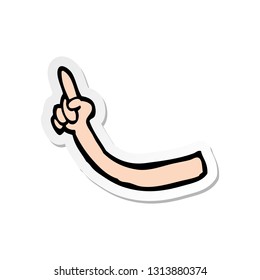 pegatina de un brazo de dibujos animados
