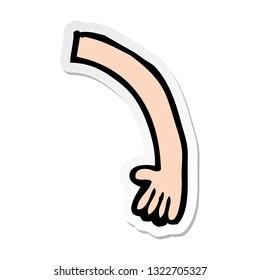 pegatina de un brazo de dibujos animados