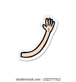 pegatina de un brazo de dibujos animados