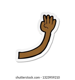 sticker of a cartoon arm