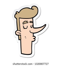 adesivo de um homem arrogante de desenho animado