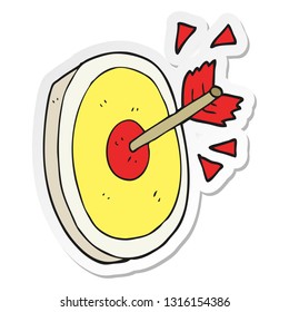 sticker of a cartoon arrow hitting target