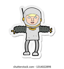 Sticker Of A Cartoon Astronaught