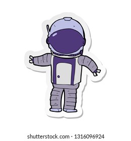 sticker of a cartoon astronaut