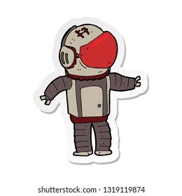 sticker of a cartoon astronaut